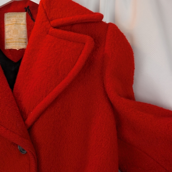 HUDSON’S BAY COMPANY 100% wool vintage 1950s-1970s red point jacket S GUC - Picture 8 of 16